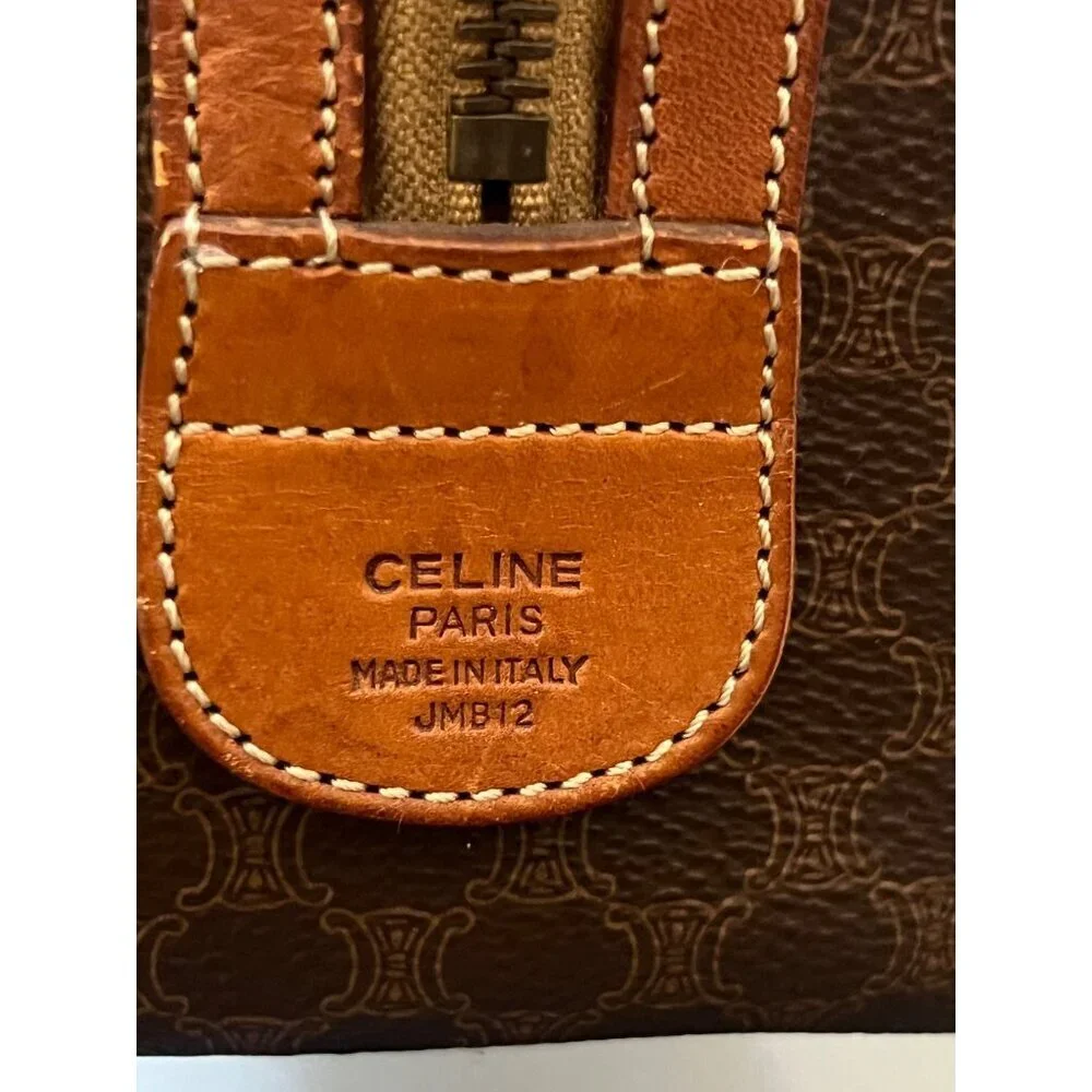 Vintage Celine Macadam Monogram Boston Handbag